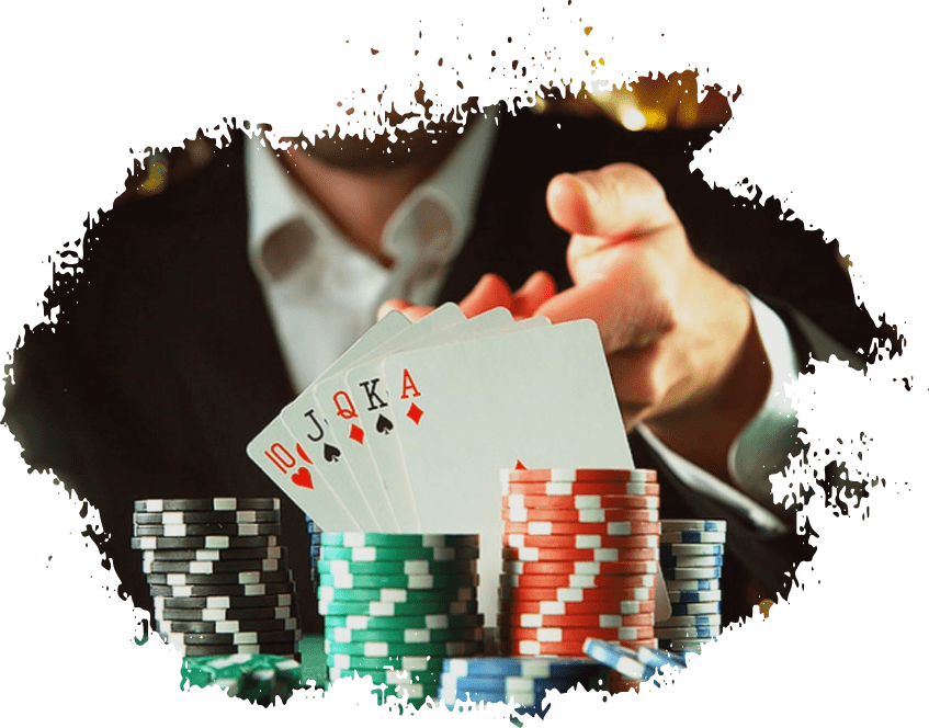 This image is reflecting the poker concept of hand probabilities. ?his play is holding a straight.