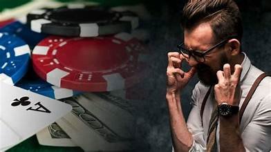 Image of a poker player suffering from long term tilt. He has lost all control of his emotions and ability to make good decisions.