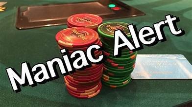 iMAGE SHOWING A MANIAC ALERT FOR THE POKER TABLE, TO PUT THE PLAYERS ON NOTICE.
